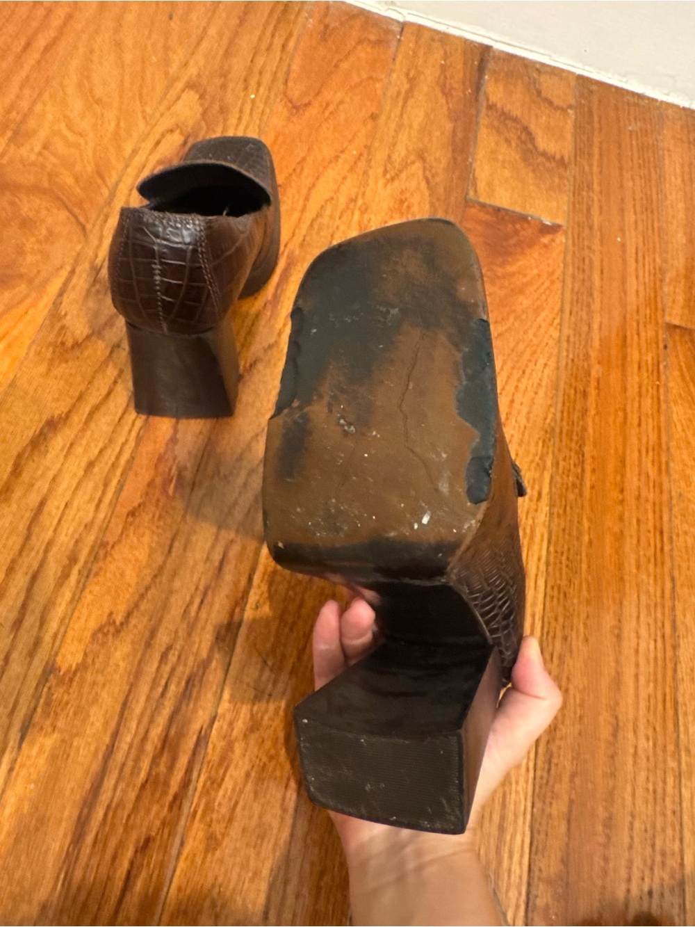 Vintage Steve Madden 90s Brown Platform Oxford Heels - Picture 5 of 9